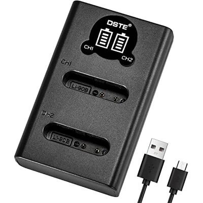 Generic DSTE LI-90B Batería USB Dual Cargador rápido con pantalla LCD compatible con Sony NP-BK1, Panasonic VW-VBX090, Olympus Li-60B EN-EL11 LI-50B, batería Casio NP-150 Generic DSTE LI-90B Batería USB Dual Cargador rápido con pantalla LCD compatible con Sony NP-BK1, Panasonic VW-VBX090, Olympus Li-60B EN-EL11 LI-50B, batería Casio NP-150