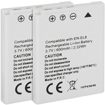 mtb more energy 2X Batería EN-EL8 Compatible con Nikon Coolpix P1, P2 / S1, S2, S3, S5, S6, S7, S7C, S8, S9, S50c, S51, S51c, S52, S52c mtb more energy 2X Batería EN-EL8 Compatible con Nikon Coolpix P1, P2 / S1, S2, S3, S5, S6, S7, S7C, S8, S9, S50c, S51, S51c, S52, S52c