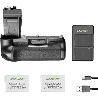 NEEWER Empuñadura de batería de Repuesto para cámaras DSLR Canon EOS 550D 600D 650D 700D Rebel T2i T3i T4i T5i con baterías de Litio de Repuesto para LP-E8/cargador USB NEEWER Empuñadura de batería de Repuesto para cámaras DSLR Canon EOS 550D 600D 650D 700D Rebel T2i T3i T4i T5i con baterías de Litio de Repuesto para LP-E8/cargador USB