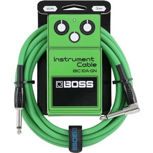 Boss Serie BIC-10A Cable de instrumento Conectores de recto a ángulo recto de ¼ de pulgada 3 m de longitud Cables para guitarra, bajo y más Silencioso y resistente Verde Boss Serie BIC-10A Cable de instrumento Conectores de recto a ángulo recto de ¼ de pulgada 3 m de longitud Cables para guitarra, bajo y más Silencioso y resistente Verde