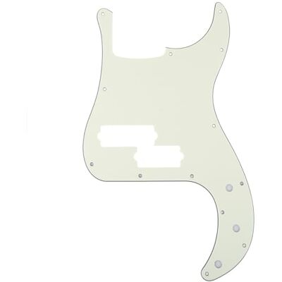 Musiclily Pro 5 Cuerdas 13 Agujeros Estilo Contemporáneo P Bass Pickguard Golpeador para Bajo Fender Precision Bass Mexican,3 capas Marfil Musiclily Pro 5 Cuerdas 13 Agujeros Estilo Contemporáneo P Bass Pickguard Golpeador para Bajo Fender Precision Bass Mexican,3 capas Marfil
