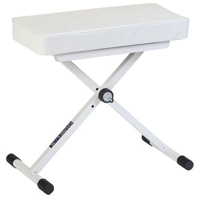 QUIK LOK BX8-WH-BB Basic Series Banco, Asiento Acolchado, Altura Ajustable 48/51/58 cm, Marco de Acero, Color Blanco QUIK LOK BX8-WH-BB Basic Series Banco, Asiento Acolchado, Altura Ajustable 48/51/58 cm, Marco de Acero, Color Blanco