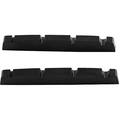 Musiclily Pro Plástico de Resina Urea 42,3mm Cejuela P-Bass Negro 2 Piezas Base Plana,Ranurada, para Bajo Precision Bass 4 Cuerdas Musiclily Pro Plástico de Resina Urea 42,3mm Cejuela P-Bass Negro 2 Piezas Base Plana,Ranurada, para Bajo Precision Bass 4 Cuerdas