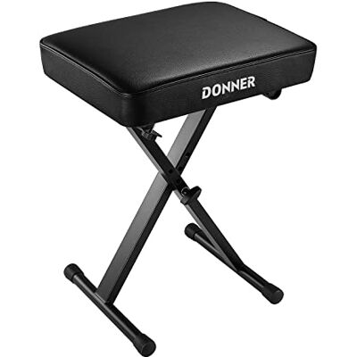 Donner Banco de Teclado con Esponja de Alta Densidad Ajustable, diseño Antideslizante, Color Negro Donner Banco de Teclado con Esponja de Alta Densidad Ajustable, diseño Antideslizante, Color Negro