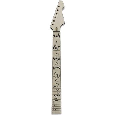 Desconocido Cuello de guitarra de arce de 22 trastes de 25.5 pulgadas con incrustaciones de vid negra Desconocido Cuello de guitarra de arce de 22 trastes de 25.5 pulgadas con incrustaciones de vid negra