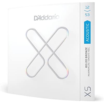 D'Addario Cuerdas para Guitarra Acústica XS Bronze 80/20 Recubiertas , 12-53 D'Addario Cuerdas para Guitarra Acústica XS Bronze 80/20 Recubiertas , 12-53