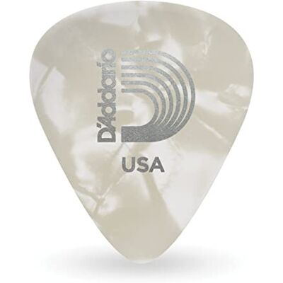 Waves D'Addario Classic Celluloid White Pearl Picks Medium Gauge Pack of 25 Waves D'Addario Classic Celluloid White Pearl Picks Medium Gauge Pack of 25