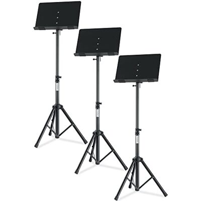 Classic Cantabile OST-350 Atril 2 en 1 Set de 3, Atril de orquesta Repisa desmontable, También usable como atril de mesa, Posicionable en altura baja, Pinza de inclinación extra fuerte, 5 cm Classic Cantabile OST-350 Atril 2 en 1 Set de 3, Atril de orquesta Repisa desmontable, También usable como atril de mesa, Posicionable en altura baja, Pinza de inclinación extra fuerte, 5 cm