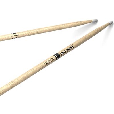 Promark Baquetas Classic Attack 727 de roble Shira Kashi, punta ovalada de nailon, un par Promark Baquetas Classic Attack 727 de roble Shira Kashi, punta ovalada de nailon, un par