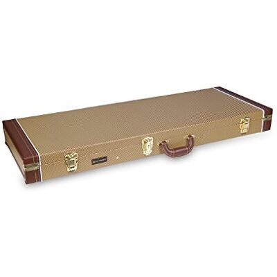 Crossrock Estuche rígido de madera CRW600C con diseño de arco superior para guitarra acústica clásica con cuerdas de nailon, color tweed vintage Crossrock Estuche rígido de madera CRW600C con diseño de arco superior para guitarra acústica clásica con cuerdas de nailon, color tweed vintage