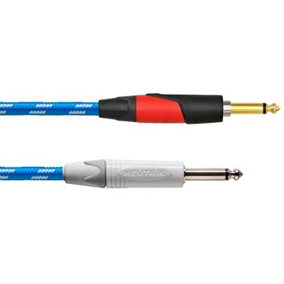 Cordial CXI6PP-SKY-SILENT Cable de guitarra jack Silent tweed azul 6 m, Conectores NEUTRIK 6,35 mm con Silent Funda textil blanca/azul, Pico Cordial CXI6PP-SKY-SILENT Cable de guitarra jack Silent tweed azul 6 m, Conectores NEUTRIK 6,35 mm con Silent Funda textil blanca/azul, Pico