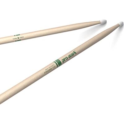 Promark Natural 747 Hickory Baquetas, Punta de Nailon Promark Natural 747 Hickory Baquetas, Punta de Nailon