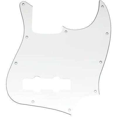 Musiclily Pro 10 Agujeros J-Bass Pickguard Golpeador 3 capas Blanco para Bajo Fender Jazz Bass Standard American/México Musiclily Pro 10 Agujeros J-Bass Pickguard Golpeador 3 capas Blanco para Bajo Fender Jazz Bass Standard American/México