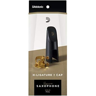 D'Addario Rico Gold Plated H-Ligature and Cap for Soprano Sax D'Addario Rico Gold Plated H-Ligature and Cap for Soprano Sax
