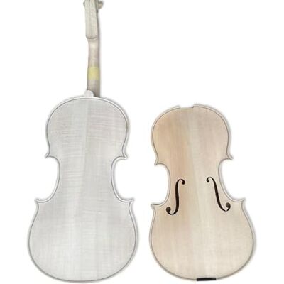 yinfente Violín acústico blanco sin pegar 4/4, tamaño completo, llama sin terminar, parte superior de madera de abeto y mástil de violín de arce yinfente Violín acústico blanco sin pegar 4/4, tamaño completo, llama sin terminar, parte superior de madera de abeto y mástil de violín de arce