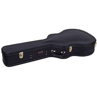 Crossrock Funda rígida de madera para guitarra, se adapta a guitarras acústicas de traste súper jumbo, cierres de acero inoxidable, forro de esponja, patas de metal, espacio de almacenamiento, color Crossrock Funda rígida de madera para guitarra, se adapta a guitarras acústicas de traste súper jumbo, cierres de acero inoxidable, forro de esponja, patas de metal, espacio de almacenamiento, color