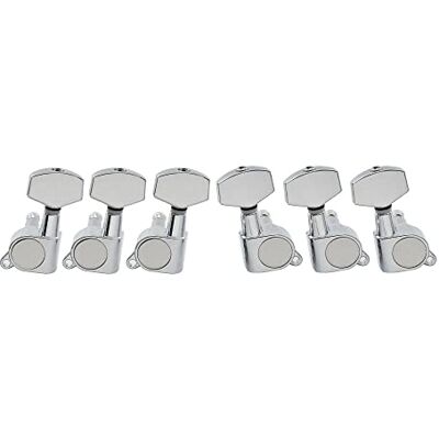 Musiclily 3L3R Guitarra Clavijas de Afinación Clavijero de Repuesto para Guitarra Eléctrica Acústica, Botón Grande Cromado Musiclily 3L3R Guitarra Clavijas de Afinación Clavijero de Repuesto para Guitarra Eléctrica Acústica, Botón Grande Cromado