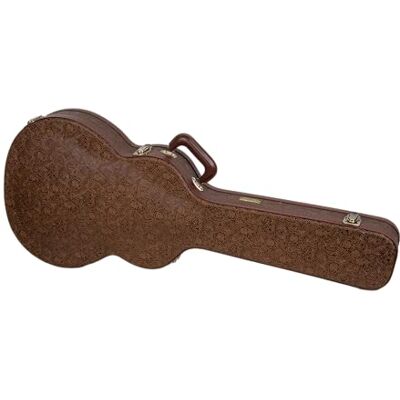 Crossrock Designer Series Funda de Madera para Guitarras eléctricas semihuecas de 6 Cuerdas Estilo 335 Cerradura de Seguridad, Patas de Metal, Espacio de Almacenamiento Marrón Flor () Crossrock Designer Series Funda de Madera para Guitarras eléctricas semihuecas de 6 Cuerdas Estilo 335 Cerradura de Seguridad, Patas de Metal, Espacio de Almacenamiento Marrón Flor ()