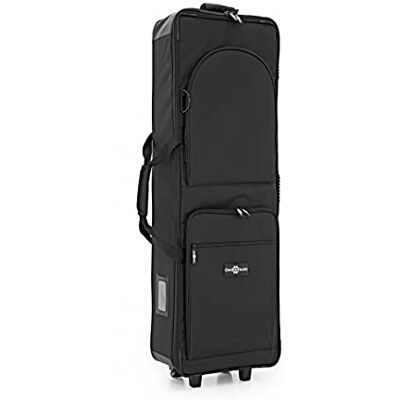 gear4music Funda de teclado ligero con ruedas 76 Key de Estuche semirrígido con ruedas para teclados de 76 teclas, tela resistente con ribete, tres bolsillos con cremallera gear4music Funda de teclado ligero con ruedas 76 Key de Estuche semirrígido con ruedas para teclados de 76 teclas, tela resistente con ribete, tres bolsillos con cremallera