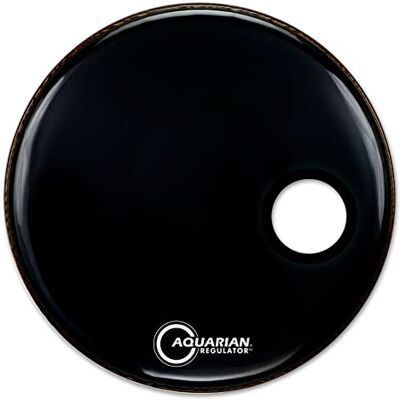 Aquarian RSM20BLK Parche de bombo, frontal, de 20” con agujero Aquarian RSM20BLK Parche de bombo, frontal, de 20” con agujero