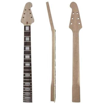 yinfente Cuello de guitarra de 22 trastes de 62.9 cm, guitarra eléctrica de palisandro, diapasón, incrustación de bloque de cabezal yinfente Cuello de guitarra de 22 trastes de 62.9 cm, guitarra eléctrica de palisandro, diapasón, incrustación de bloque de cabezal