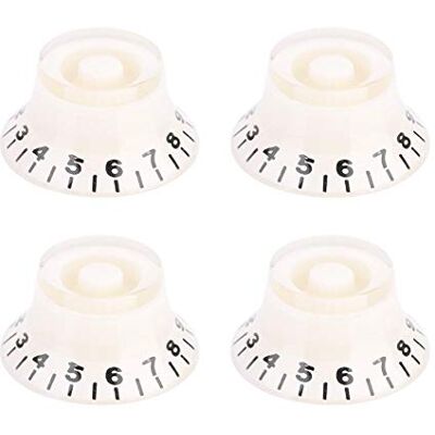 VBESTLIFE Botones Guitarra Electrica, 4 PCS perillas de Control de Volumen de Tono de Velocidad de Guitarra eléctrica para Guitarra eléctrica EPI LP(Blanco con Palabra Negra) VBESTLIFE Botones Guitarra Electrica, 4 PCS perillas de Control de Volumen de Tono de Velocidad de Guitarra eléctrica para Guitarra eléctrica EPI LP(Blanco con Palabra Negra)