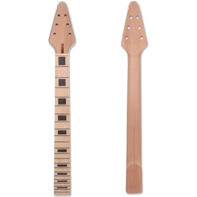 yinfente Mástil de guitarra eléctrica sin terminar 22 trastes para guitarra eléctrica de repuesto de madera de caoba de arce yinfente Mástil de guitarra eléctrica sin terminar 22 trastes para guitarra eléctrica de repuesto de madera de caoba de arce