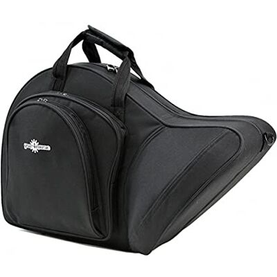 gear4music Funda de espuma para trompa ligera de Interior forrado en fieltro negro mate, asas de transporte y correas de hombro, dos amplios bolsillos externos gear4music Funda de espuma para trompa ligera de Interior forrado en fieltro negro mate, asas de transporte y correas de hombro, dos amplios bolsillos externos