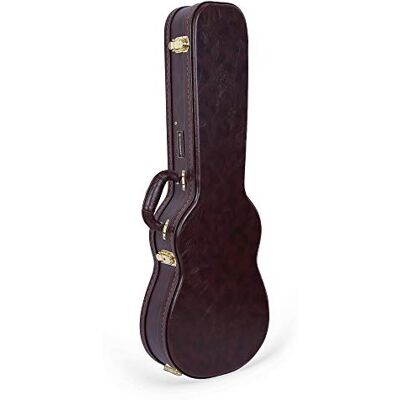 Crossrock Funda de madera para ukelele barítono de 30/31 pulgadas, cierres de acero inoxidable, forro de esponja, espacio de almacenamiento, marrón vintage () Crossrock Funda de madera para ukelele barítono de 30/31 pulgadas, cierres de acero inoxidable, forro de esponja, espacio de almacenamiento, marrón vintage ()
