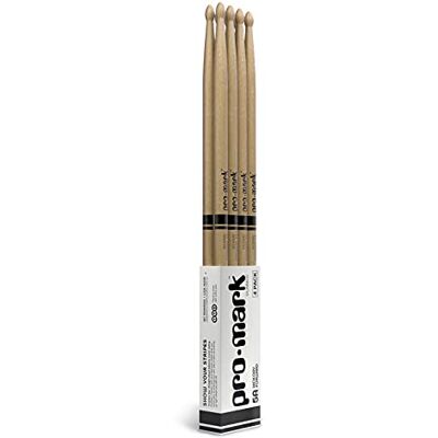 Promark Classic Forward 5A Baquetas, Punta de Madera, 4 Pares Promark Classic Forward 5A Baquetas, Punta de Madera, 4 Pares