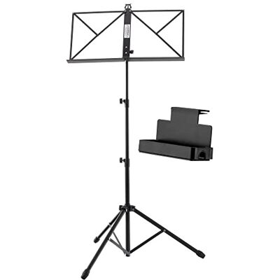 Classic Cantabile Atril Heavy Set con Caja de Almacenaje, Versión pesada Pies de goma antideslizantes, Construcción estable de tres patas, Tornillos de apriete robustos, Longitud plegado: 52 cm Classic Cantabile Atril Heavy Set con Caja de Almacenaje, Versión pesada Pies de goma antideslizantes, Construcción estable de tres patas, Tornillos de apriete robustos, Longitud plegado: 52 cm