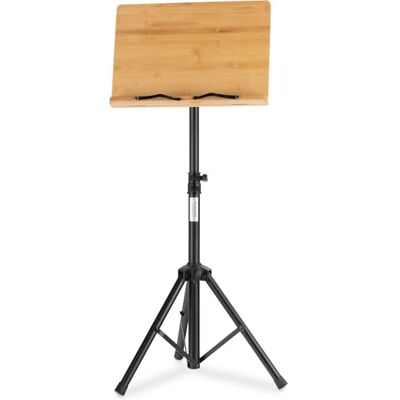 Classic Cantabile Atril OSW-125 de Bambú, Atril con pinzas para partituras Superficie de bambú desmontable con conexión prismática, 2 pinzas con resorte para fijar hojas de música, Conexión prismática Classic Cantabile Atril OSW-125 de Bambú, Atril con pinzas para partituras Superficie de bambú desmontable con conexión prismática, 2 pinzas con resorte para fijar hojas de música, Conexión prismática