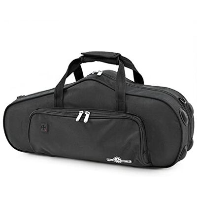 gear4music Alto Estuche para saxofón con correas para el hombro de Exterior de tela duradero para la protección, gran bolsillo para cañas y boquillas, correas acolchadas ajustables gear4music Alto Estuche para saxofón con correas para el hombro de Exterior de tela duradero para la protección, gran bolsillo para cañas y boquillas, correas acolchadas ajustables