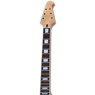 yinfente Cuello de guitarra de 22 trastes para guitarra eléctrica, repuesto de caoba de arce, juego sin terminar en pegamento en el talón yinfente Cuello de guitarra de 22 trastes para guitarra eléctrica, repuesto de caoba de arce, juego sin terminar en pegamento en el talón