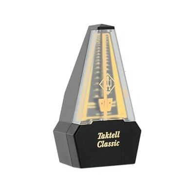 WITTNER Metrónomo Taktell Classic Serie 829 Carcasa de plástico Sin campana Negro/Dorado Mecánico con cuerda No se requieren baterías Hecho en Alemania WITTNER Metrónomo Taktell Classic Serie 829 Carcasa de plástico Sin campana Negro/Dorado Mecánico con cuerda No se requieren baterías Hecho en Alemania