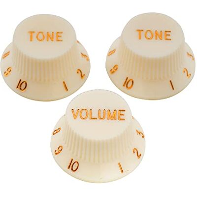 Musiclily Pro Imperial Pulgadas Tamaño Botones de Potenciómetros 2 Tono 1 Volumen Perillas Set para Guitarra Eléctrica USA Strat Style, Pergamino Musiclily Pro Imperial Pulgadas Tamaño Botones de Potenciómetros 2 Tono 1 Volumen Perillas Set para Guitarra Eléctrica USA Strat Style, Pergamino