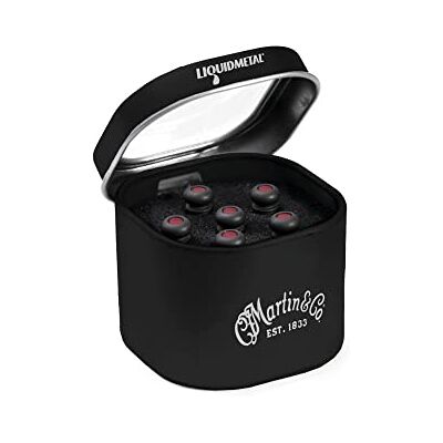 Martin C F Bridge Pins Liquid Metal Grey/Red Inlay 6 Tin Martin C F Bridge Pins Liquid Metal Grey/Red Inlay 6 Tin