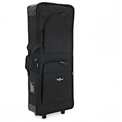 gear4music Funda para teclado ligero con ruedas 61 Key de Acolchado de espuma de 20mm en todos los lados, tres bolsillos externos, correas de velcro internas, correa de hombro gear4music Funda para teclado ligero con ruedas 61 Key de Acolchado de espuma de 20mm en todos los lados, tres bolsillos externos, correas de velcro internas, correa de hombro