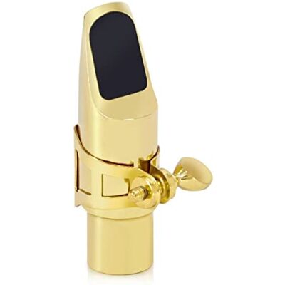 gear4music Boquilla de metal para saxofón con ligadura Soprano Boquilla metálica para sax soprano, tono jazz brillante y potente, ligadura de dos tornillos y capuchón incluidos gear4music Boquilla de metal para saxofón con ligadura Soprano Boquilla metálica para sax soprano, tono jazz brillante y potente, ligadura de dos tornillos y capuchón incluidos