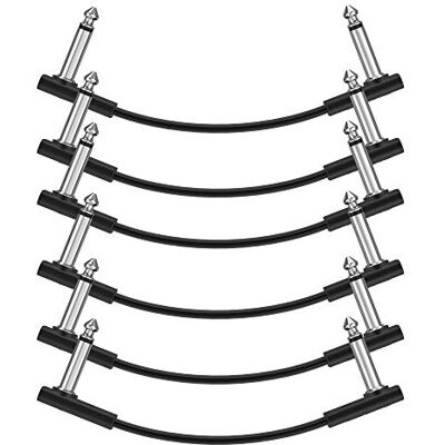 Donner Cable Patch para Guitarra 15cm, Cable Plano de 6.35mm para Pedalera Patch Instrumento Patch Alambrepara Pedales de Efectos Guitarra/Bajo (Pack de 6, Negro) Donner Cable Patch para Guitarra 15cm, Cable Plano de 6.35mm para Pedalera Patch Instrumento Patch Alambrepara Pedales de Efectos Guitarra/Bajo (Pack de 6, Negro)