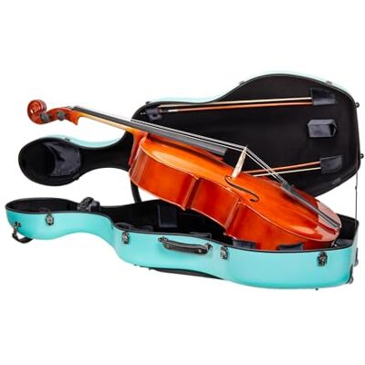 Crossrock Funda para Violonchelo de policarbonato para 4/4 tamaño Completo, Acabado Azul Menta Mate, Interior de Terciopelo Negro, Ruedas, Bolsa de música, Serie de protección Ligera Crossrock Funda para Violonchelo de policarbonato para 4/4 tamaño Completo, Acabado Azul Menta Mate, Interior de Terciopelo Negro, Ruedas, Bolsa de música, Serie de protección Ligera