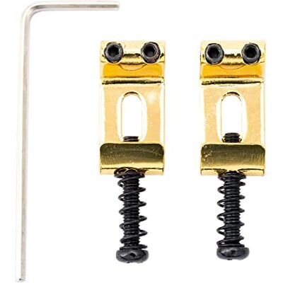 Musiclily Pro 10,5mm Vintage Silletas en Acero para Guitarra Eléctrica Estilo Strat Puente Wilkinson Serie M, Dorado (Juego de 2) Musiclily Pro 10,5mm Vintage Silletas en Acero para Guitarra Eléctrica Estilo Strat Puente Wilkinson Serie M, Dorado (Juego de 2)