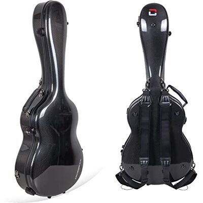 Crossrock Air 4/4 Funda rígida para guitarra de concierto (100% fibra de carbono, con mochila y funda protectora), Negro, Clásico Crossrock Air 4/4 Funda rígida para guitarra de concierto (100% fibra de carbono, con mochila y funda protectora), Negro, Clásico