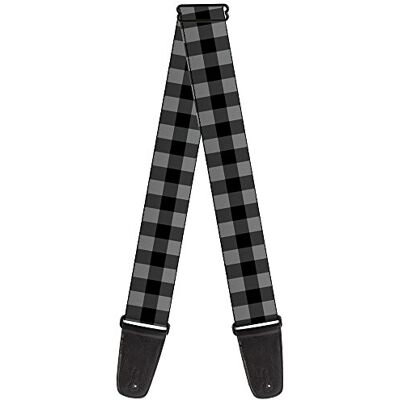 Buckle-Down Correa para guitarra – Buffalo Plaid negro/gris – 2" de ancho – 29-54" de longitud Buckle-Down Correa para guitarra – Buffalo Plaid negro/gris – 2" de ancho – 29-54" de longitud