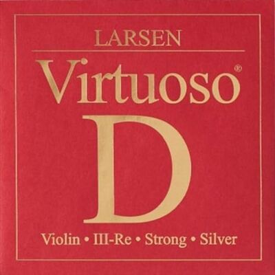 LARSEN STRINGS Cuerdas para violín Virtuoso D Plata Cuerda simple Nylon multifilamento fuerte – Tensión 5,1 kg / 11,2 lbs LARSEN STRINGS Cuerdas para violín Virtuoso D Plata Cuerda simple Nylon multifilamento fuerte – Tensión 5,1 kg / 11,2 lbs