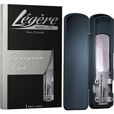 Legere Légère Reeds Bass Clarinete Reed, European Cut, Dureza 3.00 (BCES3.00) Cañas Sintéticas Premium para Viento-Madera Legere Légère Reeds Bass Clarinete Reed, European Cut, Dureza 3.00 (BCES3.00) Cañas Sintéticas Premium para Viento-Madera