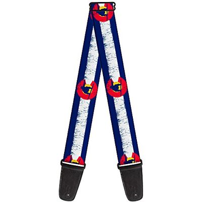 Buckle-Down GS-W35504 Colorado Correa para guitarra, Colorado Flag/Snowboarder Weathered Buckle-Down GS-W35504 Colorado Correa para guitarra, Colorado Flag/Snowboarder Weathered