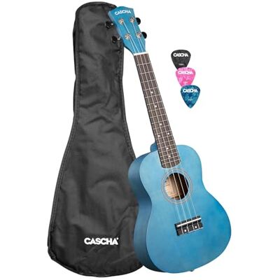 Cascha Concert Linden Blue Ukelele (incluye bolsa, 3 púas) Cascha Concert Linden Blue Ukelele (incluye bolsa, 3 púas)