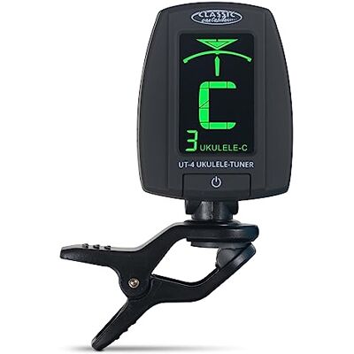 Classic Cantabile UT-4 Afinador de Clip para Ukelele, 5 centésimas Afinador para ukeleles para sujetar, Modos especiales para afinación C y D, Modo cromático adicional, Cabezal giratorio 360° Classic Cantabile UT-4 Afinador de Clip para Ukelele, 5 centésimas Afinador para ukeleles para sujetar, Modos especiales para afinación C y D, Modo cromático adicional, Cabezal giratorio 360°
