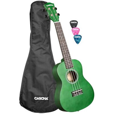Cascha Concert Linden Green Ukelele (incluye bolsa, 3 púas) Cascha Concert Linden Green Ukelele (incluye bolsa, 3 púas)